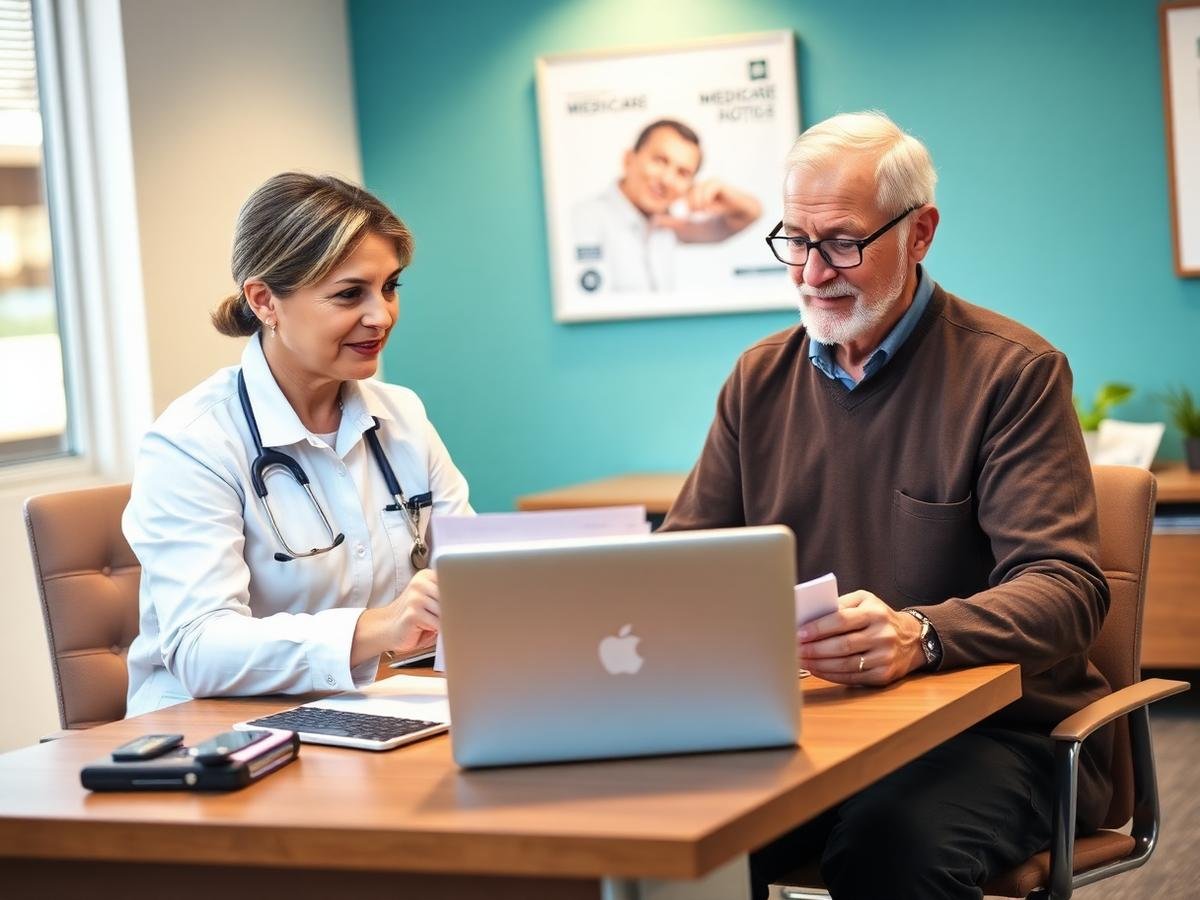 Medicare advisor helping an older adult review coverage choices
